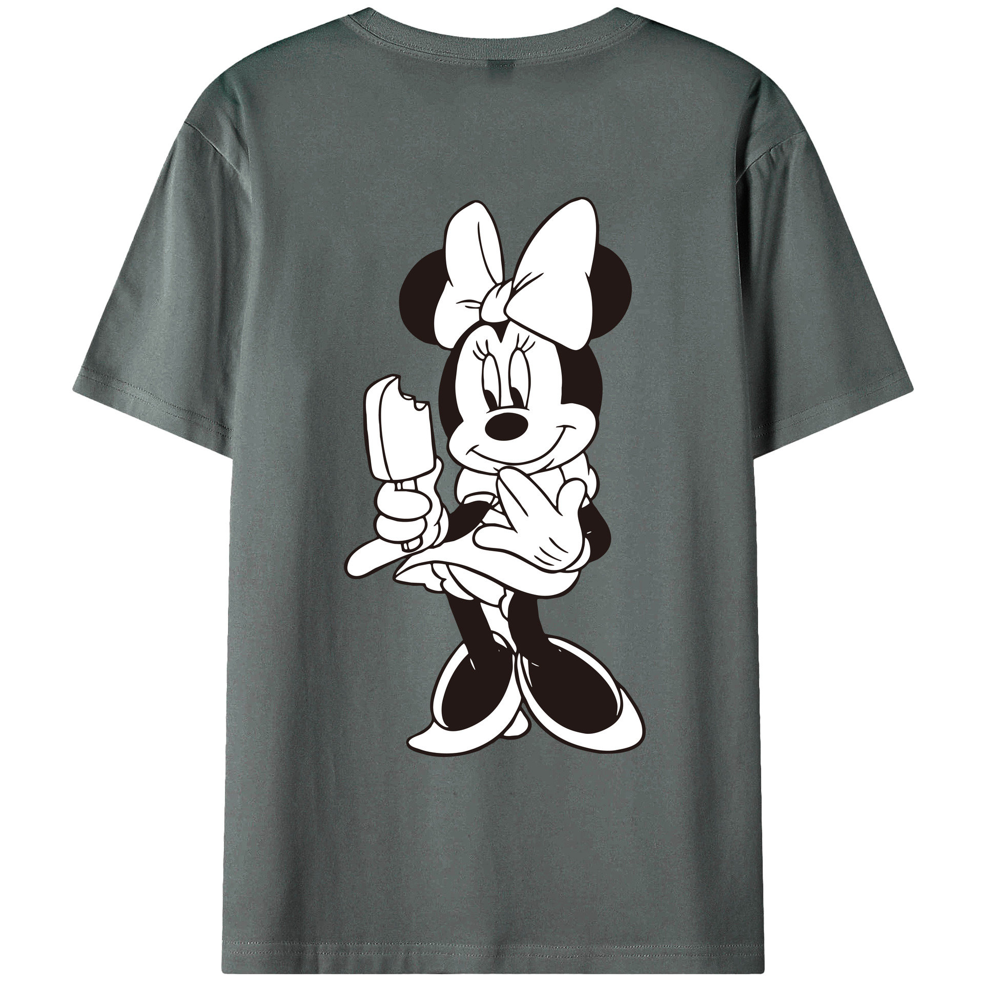 ミッキーマウス Mickey Mouse 綿100％ メンズ半袖Tシャツ（バックプリント） 通気性